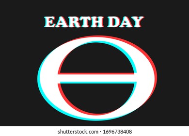 Vector illustration of Earth Day symbol in blue, red and white colors