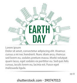 Vector Illustration of Earth Day with text block for Design, Website, Background, Banner. Eco Energy Save Concept Element Template. 