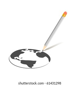 Vector illustration of Earth drawing