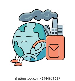 vector illustration of an earth full of pollution, for design needs to commemorate Earth Day. white background