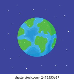Vector Illustration of Earth in Galaxy