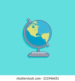 vector illustration with earth globe in flat style design