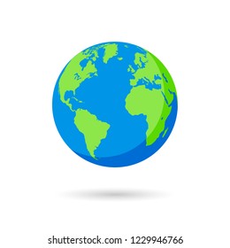 Vector illustration of an Earth Globe with green and blue colors