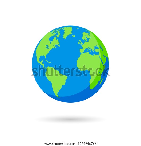 Vector Illustration Earth Globe Green Blue Stock Vector (Royalty Free ...