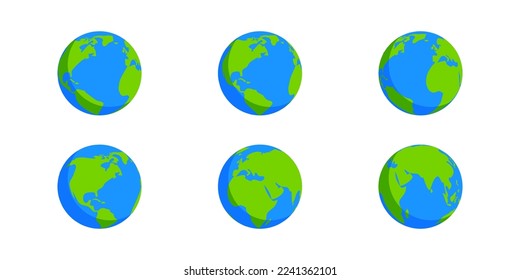 Vektorgrafik des Earth Globe Icon-Sets einzeln