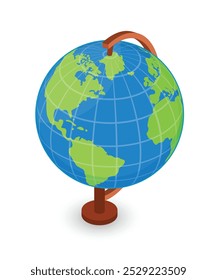 Vector illustration of Earth globe icon on white background