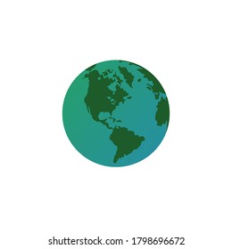 Vector illustration of earth globe isolated on white background