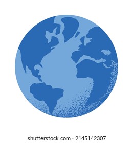 Vector illustration of Earth globe isolated on white background. Planet icon