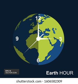 Vector illustration for Earth Hour with a dark background