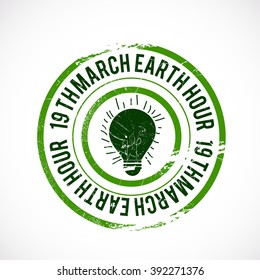 Vector illustration of Earth Hour Stamp.
