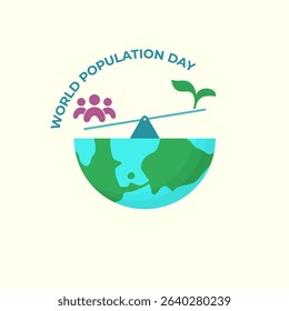 Vector illustration of the earth with human scales and trees on it, for the global World Population Day design