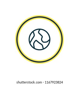 Vector illustration of earth icon line. Beautiful constellation element also can be used as planet icon element.