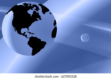 Vector illustration earth on abstract blue background
