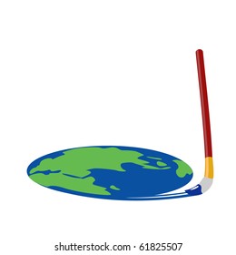 Vector illustration of Earth painting