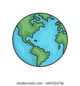 Vector illustration of the earth. Save Planet, ECO creative concept. Can be used as a design element for posters, cards, print for clothes, emblem.