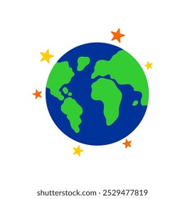 Ilustração vetorial da terra e das estrelas