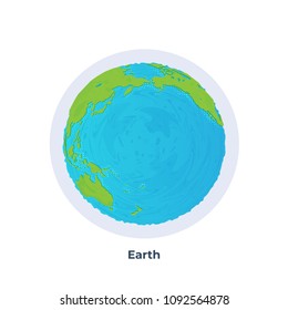 Vector illustration of earth. Third planet from the sun icon. Space background