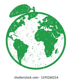 Vector illustration of an Earth-fruit or vegetable symbol