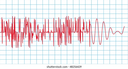 Vector illustration of earthquake curve.