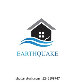 ilustración vectorial de la plantilla de diseño de iconos del logotipo del terremoto