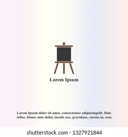 Vector illustration of an easel that can be used as a logo, icon, emblem.