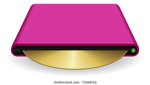 Vector illustration of an easily editable external media player with no meshes, isolated on white.