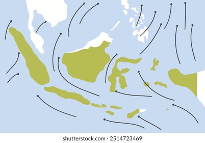 Vector Illustration of East Monsoon in Indonesia