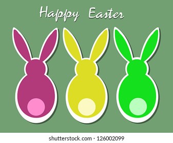 vector illustration of Easter background with rabbits