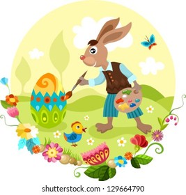 vector illustration of a easter bunny