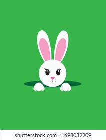 vector illustration of Easter bunny. Cute bunny background. 