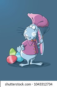 It's a vector illustration of an Easter bunny dressed as a chef