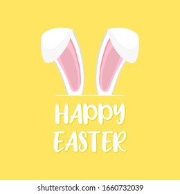 Vector Illustration Of Easter Bunny Ears Card