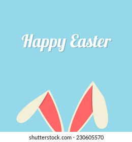 Vector illustration of Easter bunny ears card