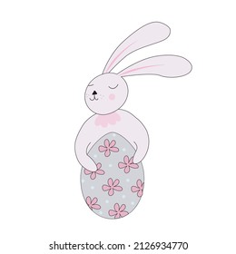 Vector illustration of an Easter bunny with an egg