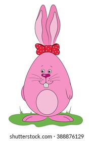Vector illustration Easter bunny in an egg shape