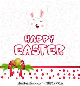 Vector illustration of Easter bunny with Easter egg for Easter Sunday with beautiful typography. 