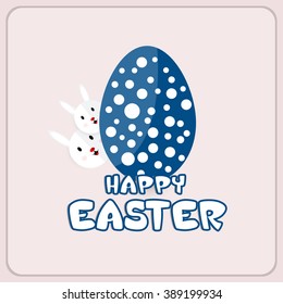 Vector illustration of Easter bunny with Easter egg for Easter Sunday with beautiful typography. 