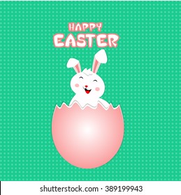 Vector illustration of Easter bunny with Easter egg for Easter Sunday with beautiful typography. 