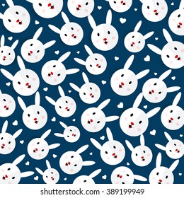 Vector illustration of Easter bunny with Easter egg for Easter Sunday with beautiful typography. 