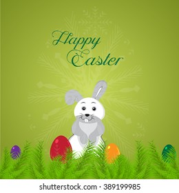 Vector illustration of Easter bunny with Easter egg for Easter Sunday with beautiful typography. 