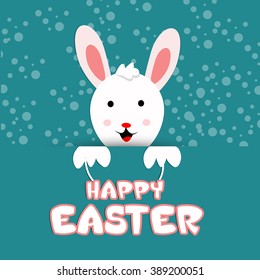 Vector illustration of Easter bunny with Easter egg for Easter Sunday with beautiful typography. 