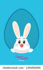 Vector illustration Easter bunny in flat style