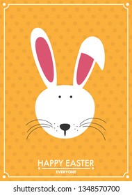 Vector illustration Easter bunny in flat style