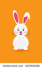Vector illustration Easter bunny in flat style
