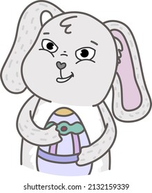 Vector illustration with easter bunny. Happy easter day