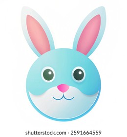 Vector illustration. Easter bunny icon isolated on a white background. 