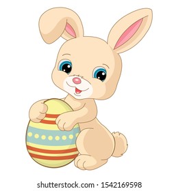 vector illustration of Easter bunny on a white background