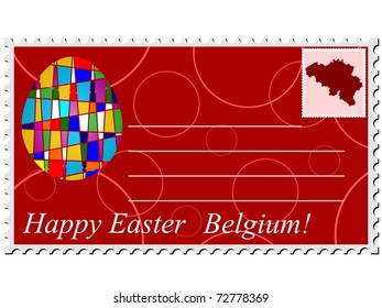 vector illustration of Easter cards in Belgium