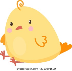Vector illustration for easter celebration. Cute little chickens. Vector baby illustration. Chicks on a white background