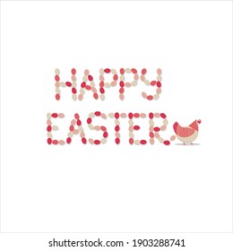 Vector illustration of easter chicken and eggs.